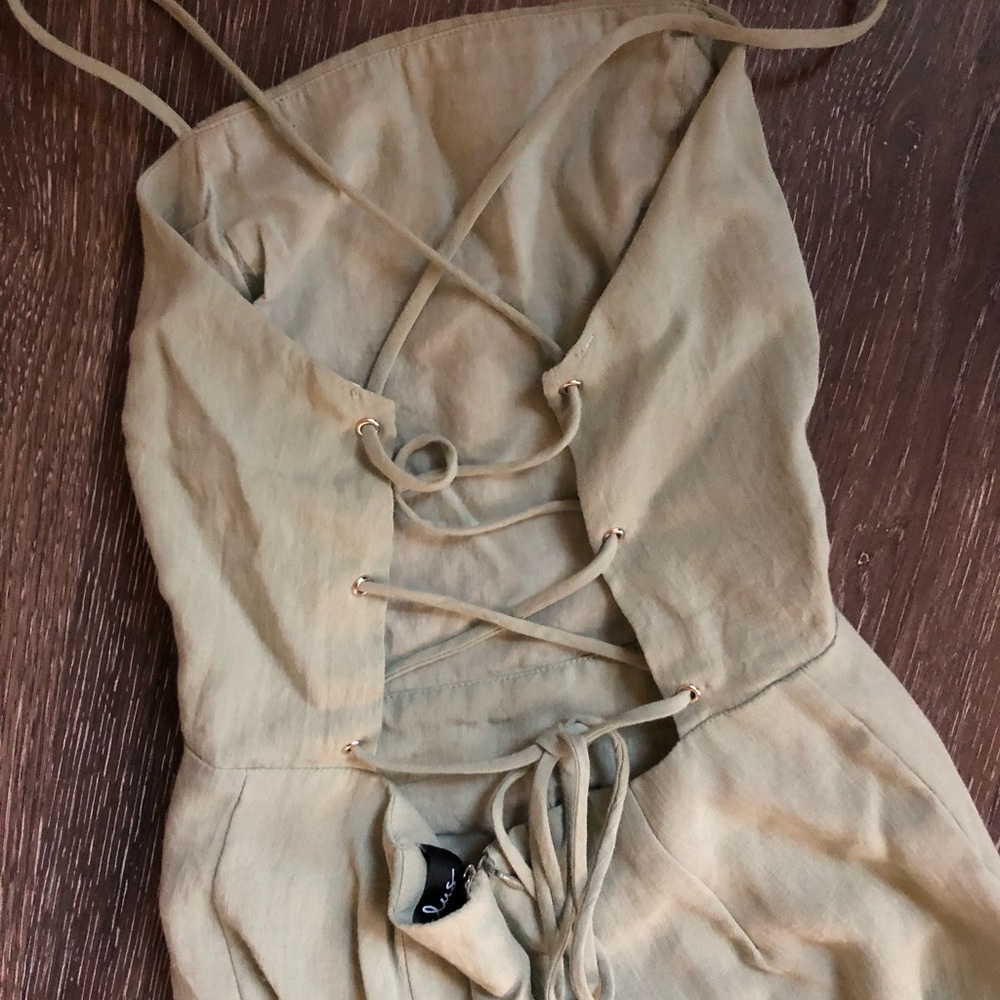 Lulu’s Sage Green Lace-Up Culotte Jumpsuit - Picture 9 of 13